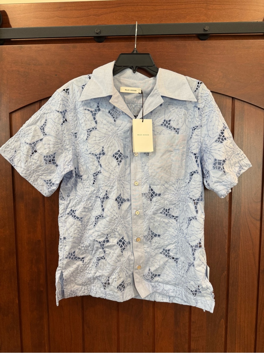 NWT Wales Bonner Floral Lace Camp Shirt